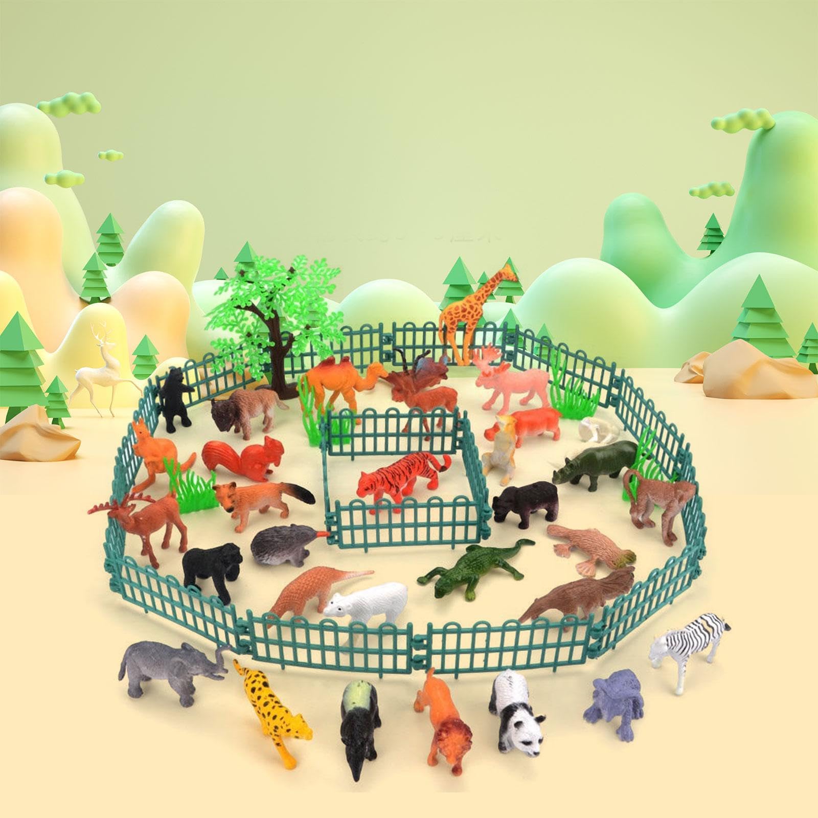 Amazon.co.jp: Colaxi 53x ミニ動物フィギュア動物園動物プレイセット