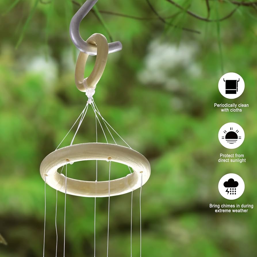 Amazon.co.jp: WarmHut 月と星メノウ 風鈴 吊り下げオーナメント 天然