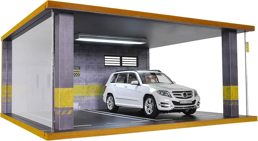 Amazon.com: cxiiuui 1/18 Scale Display Case Wooden Car Garage