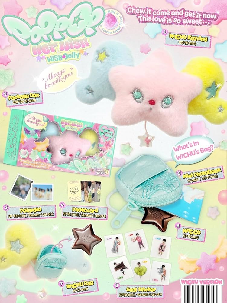 Amazon.com: NCT-WISH poppop 2nd Mini Album (WICHU Ver. Smart Album