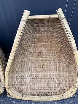 Amazon.co.jp: 箕手箕み農具竹かごかござる古道具古民具農業穀物