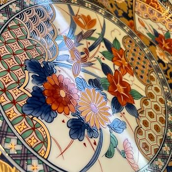 Amazon.co.jp: 有田焼 若山窯 錦更紗 金彩 古伊万里柄 色絵吉祥丸紋 染