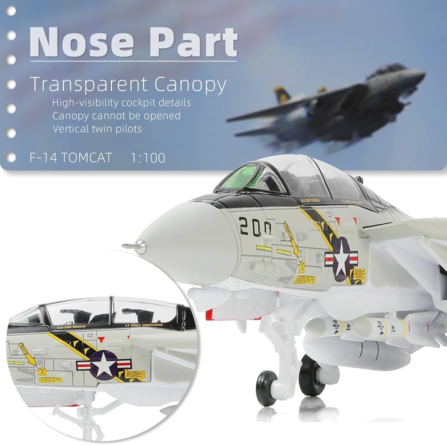 Amazon | NUOTIE 1/100 F-14 トムキャット 金属戦闘機モデル完成品