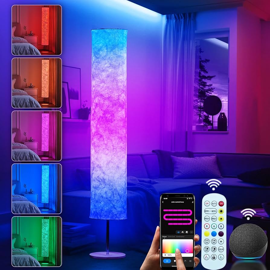 LONRISWAY RGB Color Changing Led Floor Lamp, Smart Lamp with Alexa
