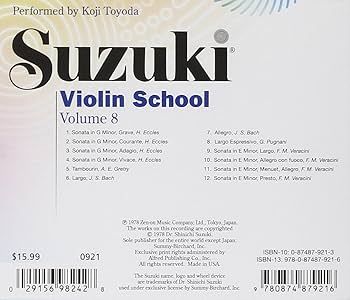 Amazon.com: Suzuki Violin School, Vol 8: 9780874879216: Toyoda