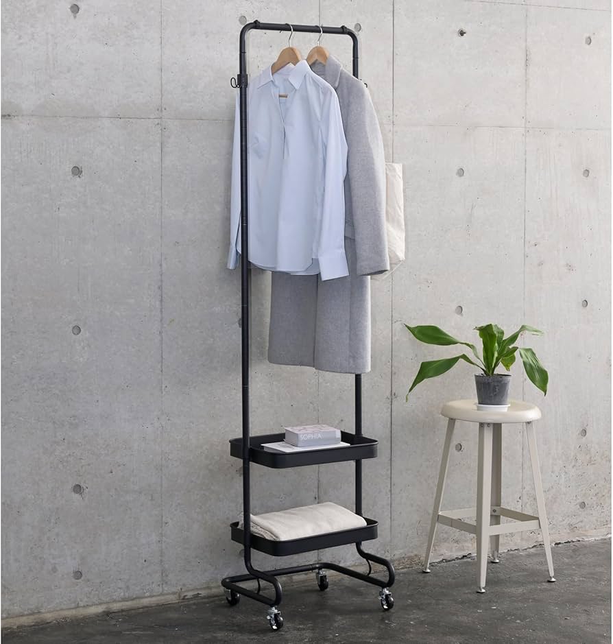 Amazon.co.jp: 山善(YAMAZEN) ワゴン ハンガーラック トローリー