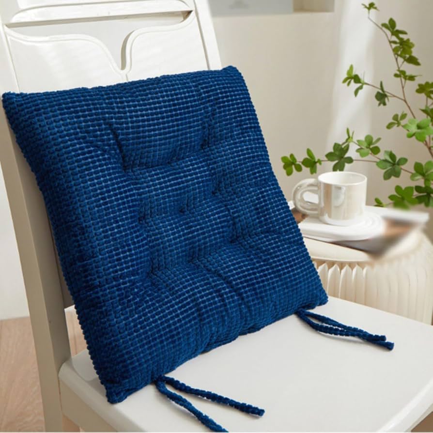 Amazon.co.jp: [DLAWF] チェアパッド 四角 クッション ネイビー 座布団