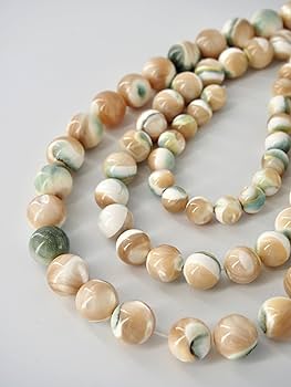 Amazon.co.jp: 【貝殻の問屋さん】夜光貝ビーズ【約8mm(約10cm・約12個