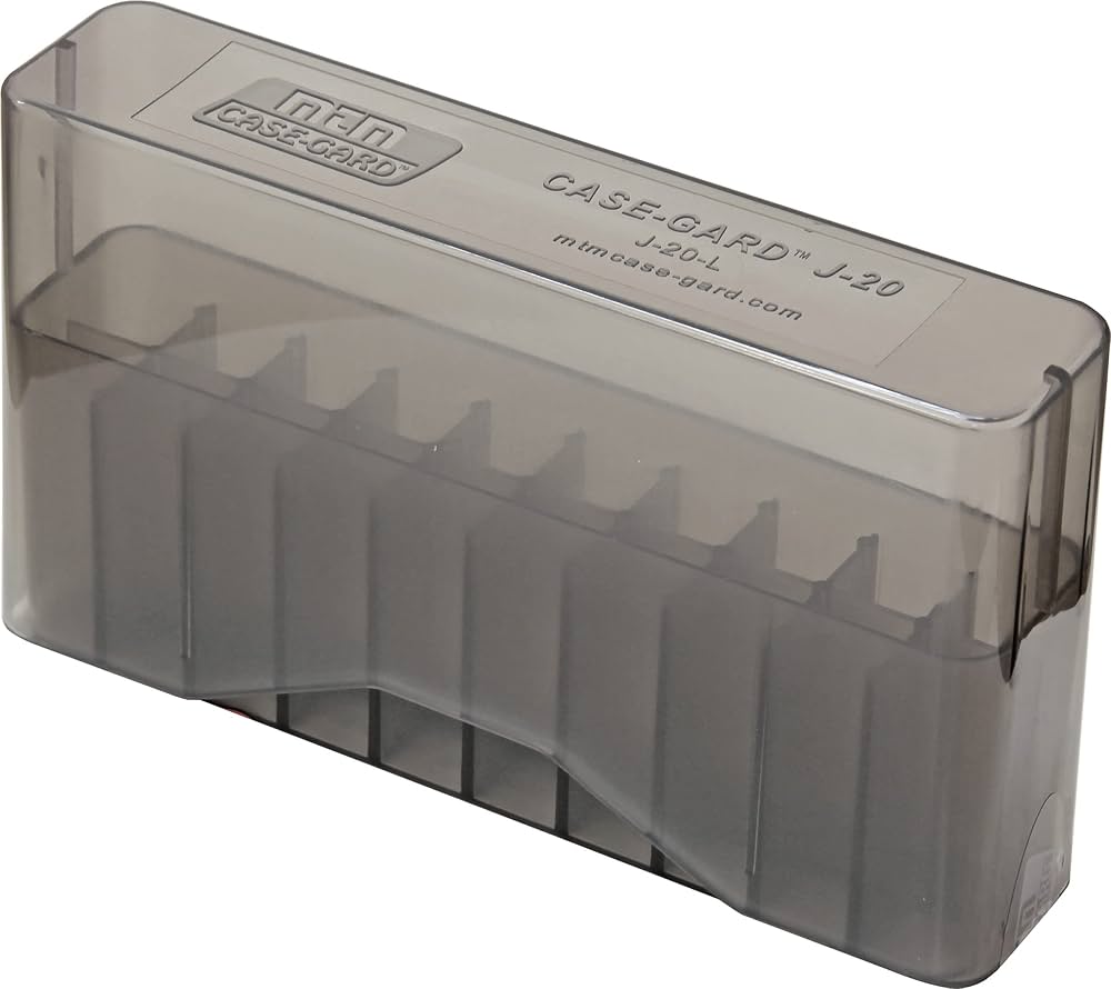 Amazon.co.jp: MTM ライフル弾薬ケース 20発収納 クリアスモーク L