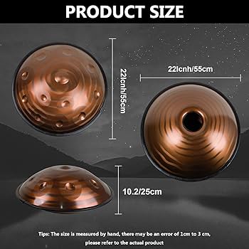 Amazon | ハンドパン d マイナー 打楽器（ゴールド - 432hz - 12音