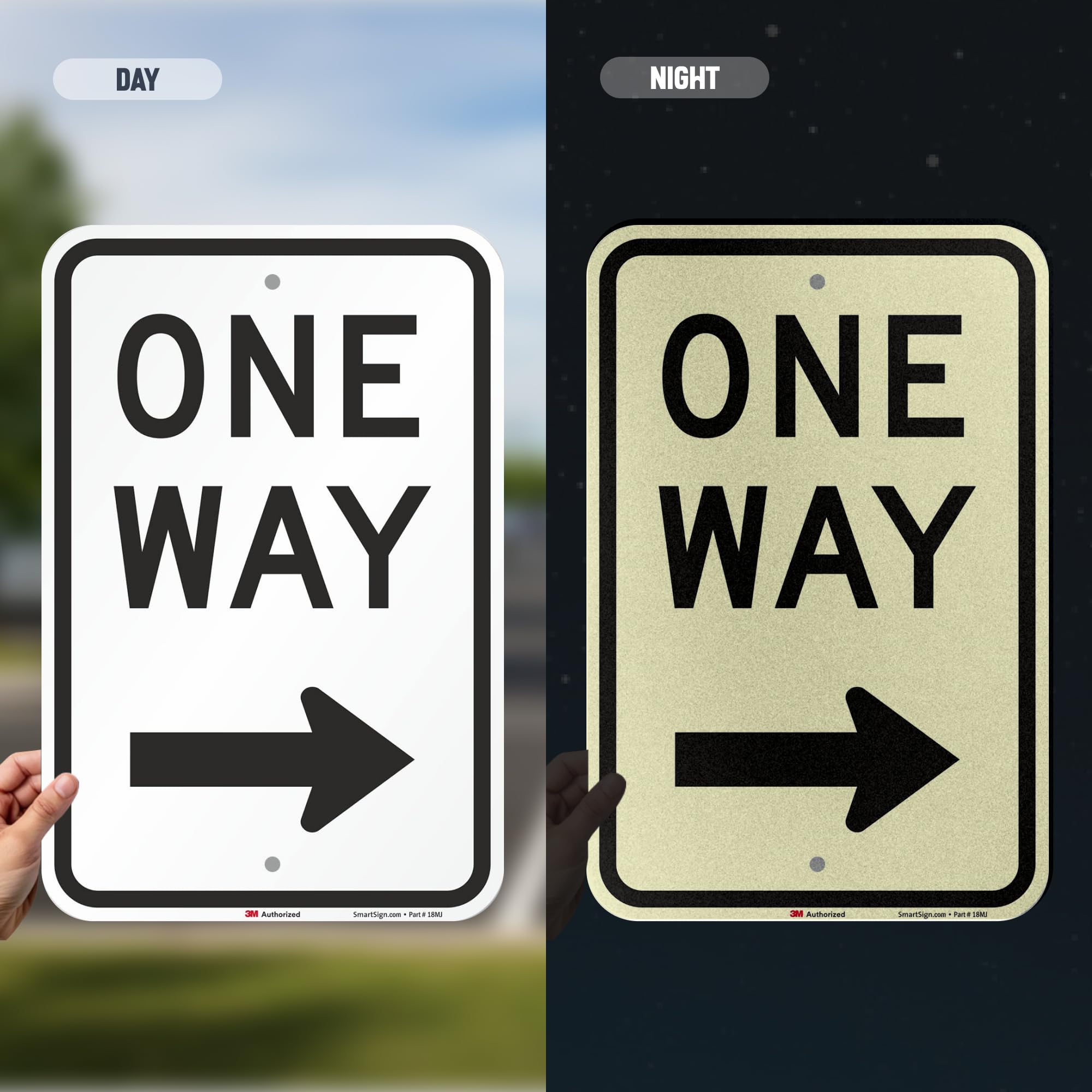 Amazon.co.jp: SmartSign ワンウェイサイン 右矢印付き 18x12 3M