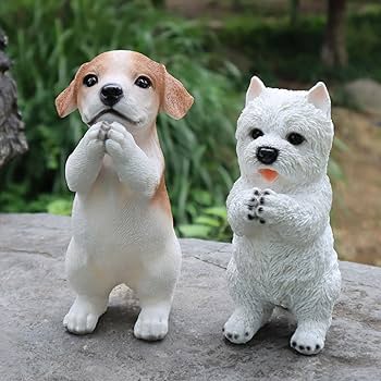 Amazon.co.jp: 犬置き物リアル ガーデンオーナメント 犬 タイプ リアル