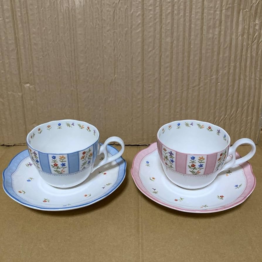 Amazon | ノリタケ トゥルーラブ カップ＆ソーサー 2客 ブルー ピンク