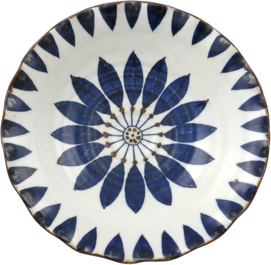 Amazon.co.jp: 波佐見焼 翔芳窯 ブルーフラワー 25cmプレート 33238