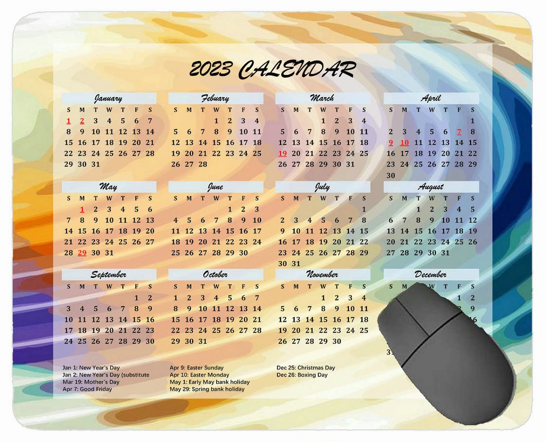 Amazon.co.jp: カレンダー2022年マウスパッド、表面形状カラーライト