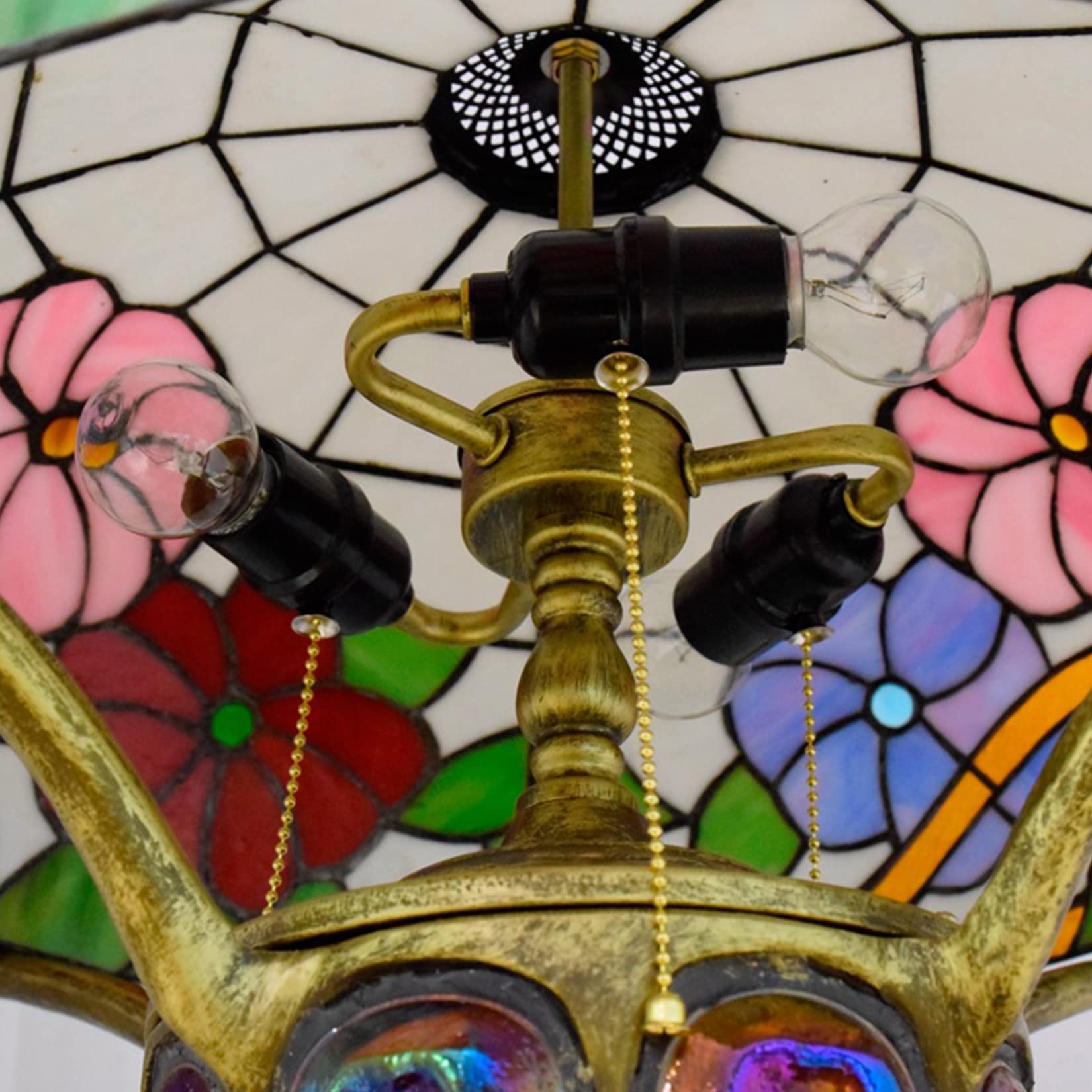 ティファニースタイルテーブルランプ電気スタンドガラスランプ