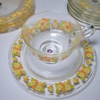 Amazon.co.jp: アデリア 昭和レトロ 花柄カップ&ソーサー 中皿 5セット