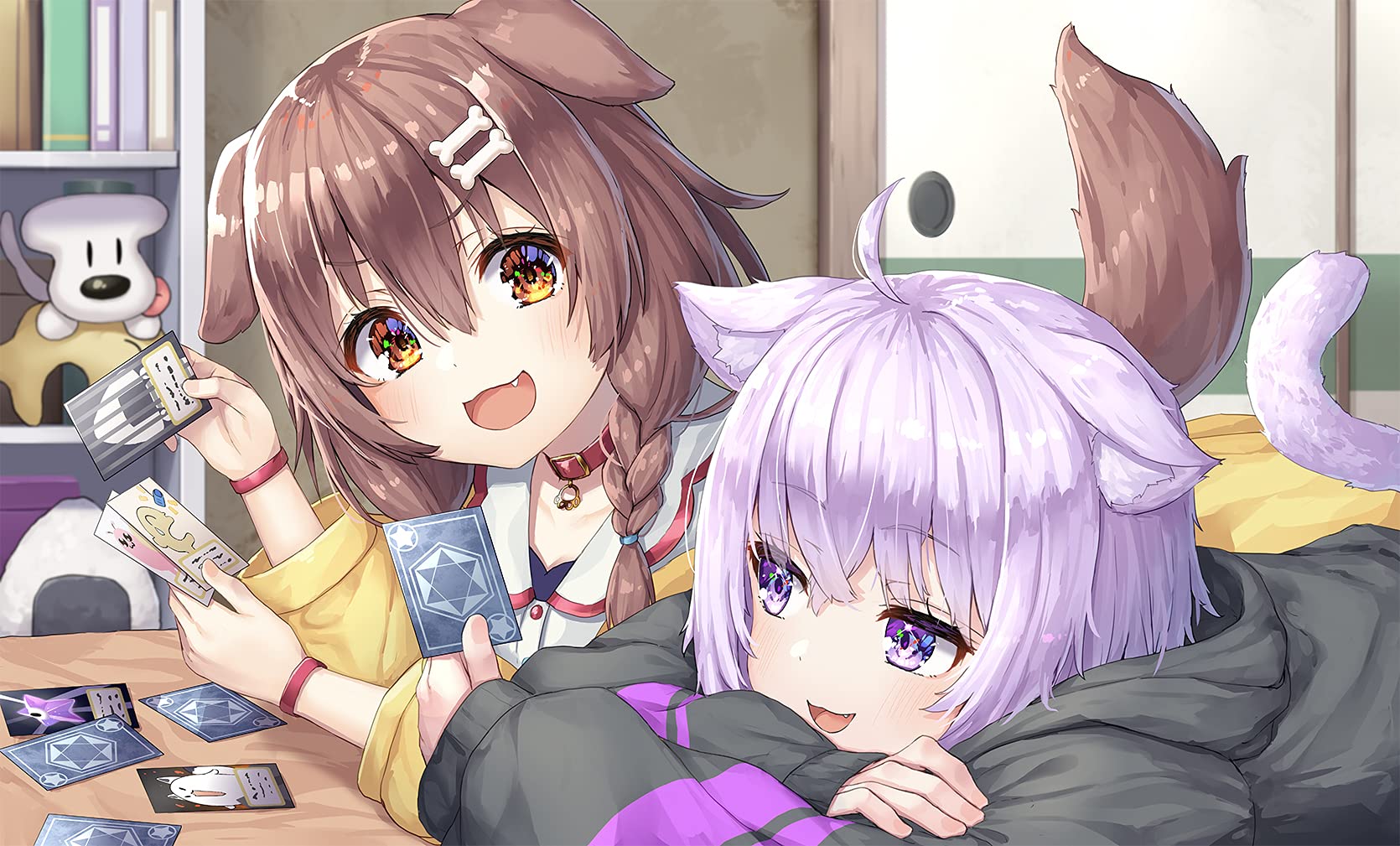 Amazon.co.jp: SIDEREAL プレイマット ☆『犬神ころね&猫又おかゆ