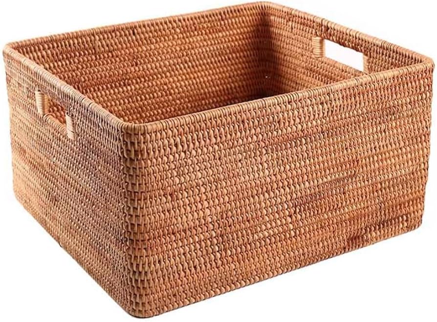 Amazon.co.jp: MJKQ9 収納バスケット 大容量 籐編み 卓上収納カゴ 43