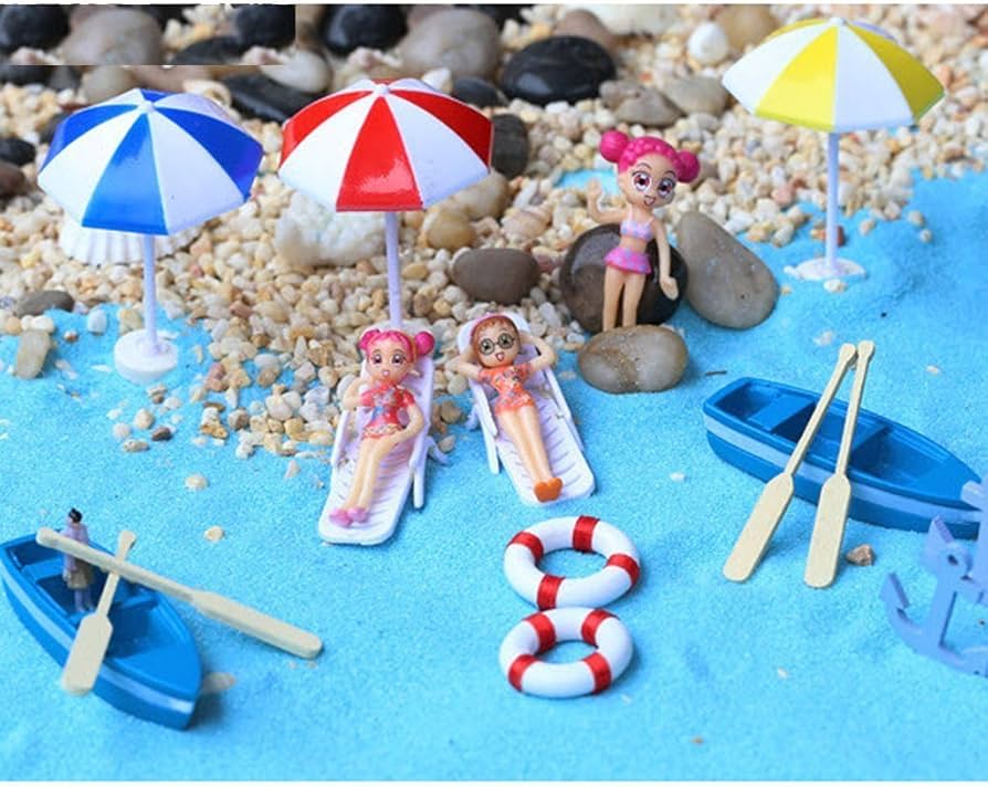 Amazon.co.jp: Tenlacum ミニチュアチ日傘 色 ビーチ パラソル