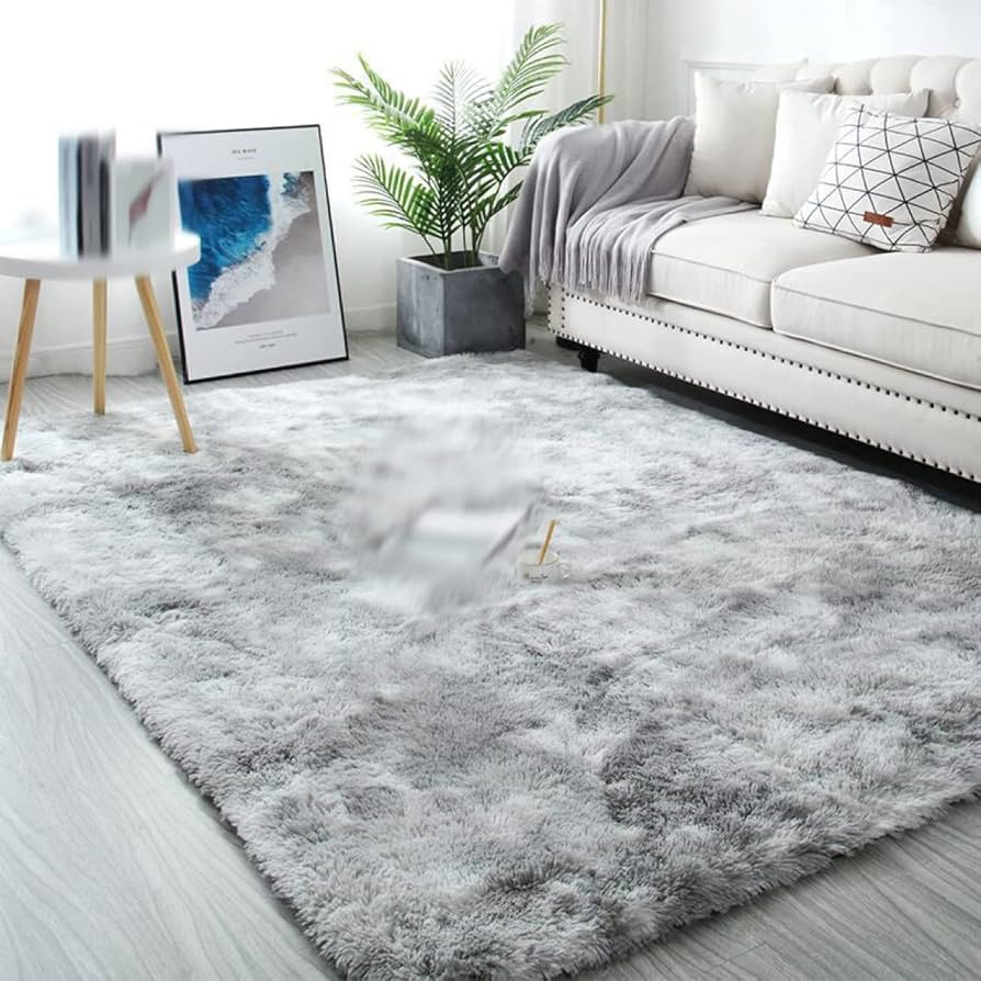 Amazon | ツネユウ 洗える シャギーラグ ライトグレー ペコラ 200