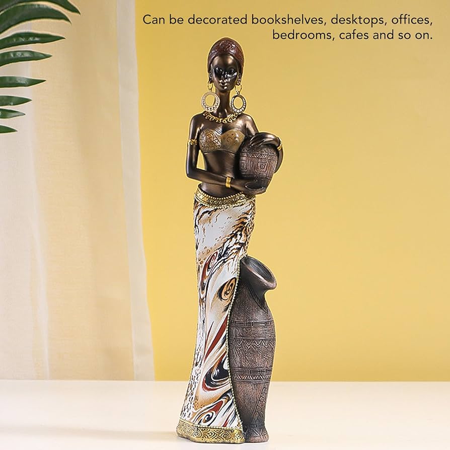 Amazon.co.jp: アフリカの女性像、樹脂手作りアフリカ女性像