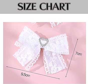 Amazon | ハートビジュー付きカラーレースリボンクリップ2個セット