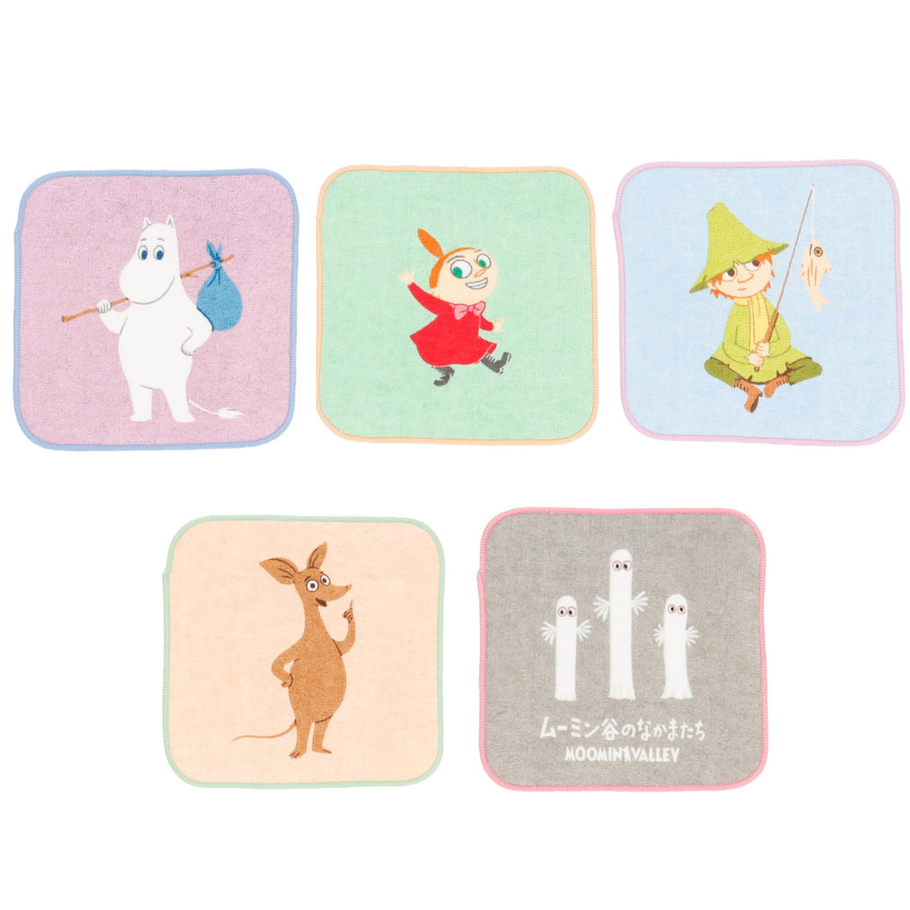 Amazon｜丸眞 ミニタオル 5枚組 ムーミン マイカラー キャラクター