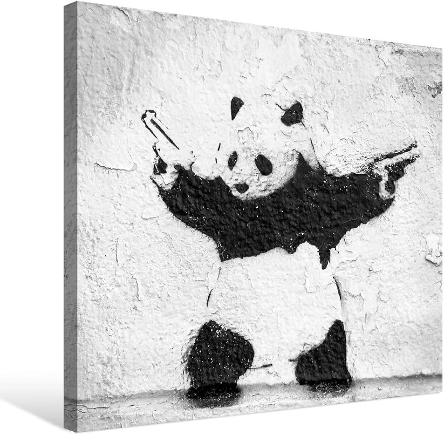 Amazon.co.jp: 7CANVAS Banksy バンクシー パンダが銃を持つ ポスター