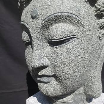 Amazon.co.jp: 仏頭 仏像 石 みかげ石 オブジェ 置物 仏教 御影石 高さ