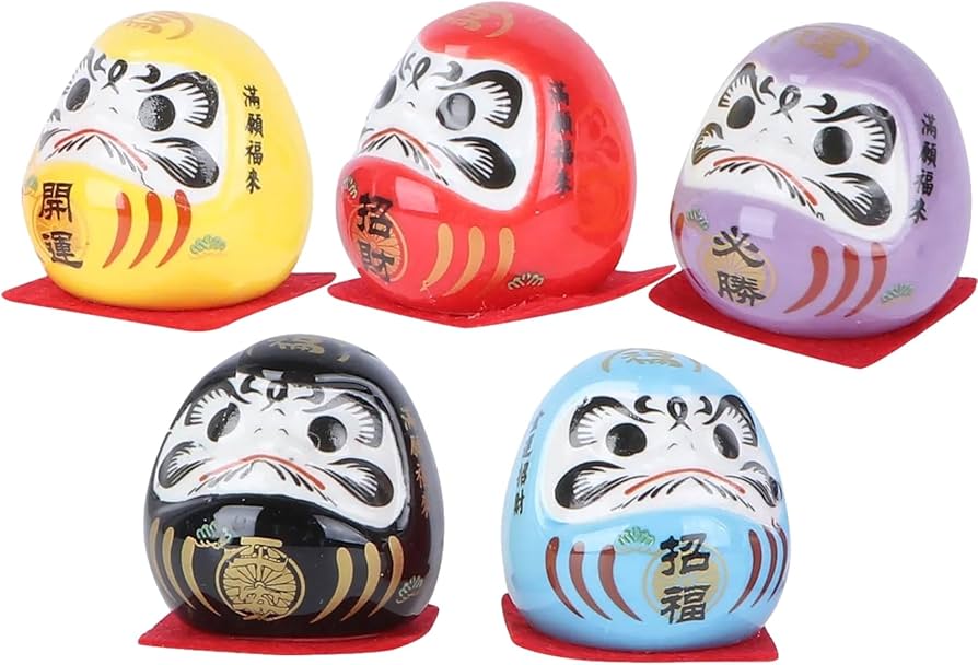 Amazon.co.jp: NOELAMOUR だるま 達磨 置物 ミニ 5個 セラミック 商売