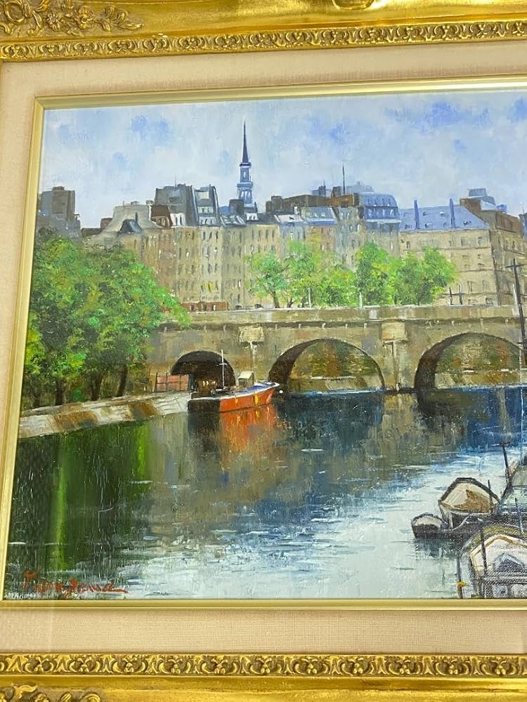 肉質油絵横F8 竜飛風景梅沢民雄額装仕上げ品