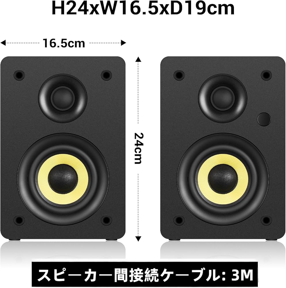 Amazon.co.jp: Sanyun SW206 4インチ HiFi ブックシェルフスピーカー