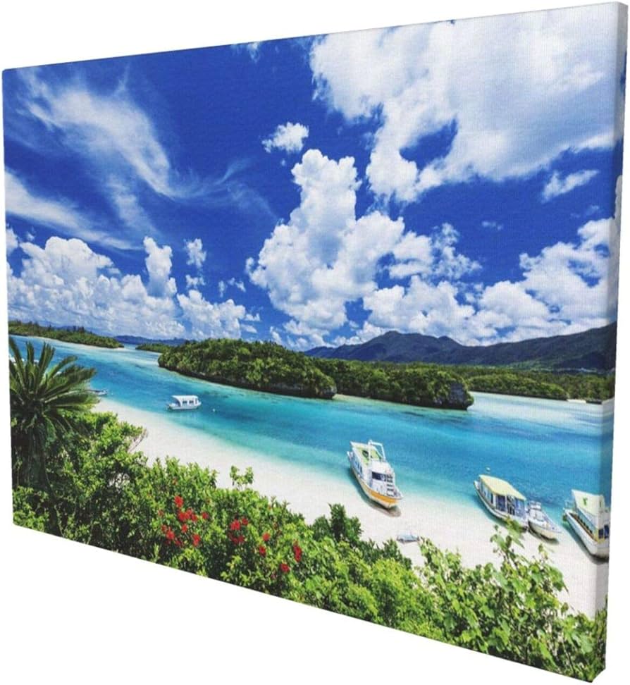 Amazon.co.jp: 石垣島の碧い海 沖縄 壁掛け 壁の絵 インテリア アート