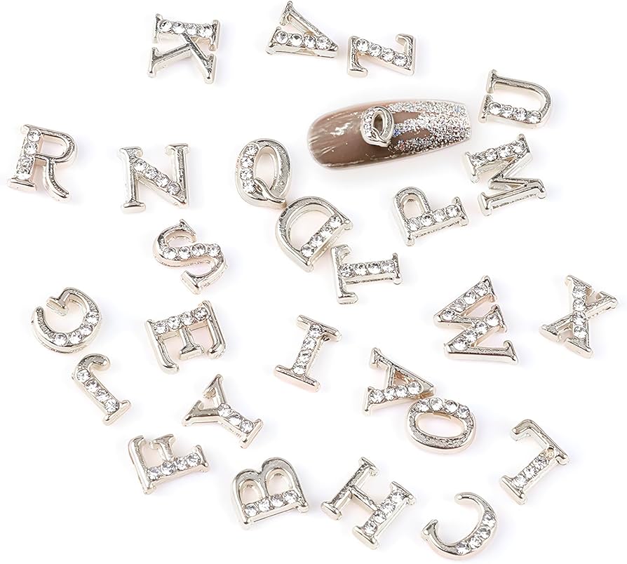 Amazon.co.jp: rajhevb(すえ) ネイルパーツ イニシャル A-Z 26文字
