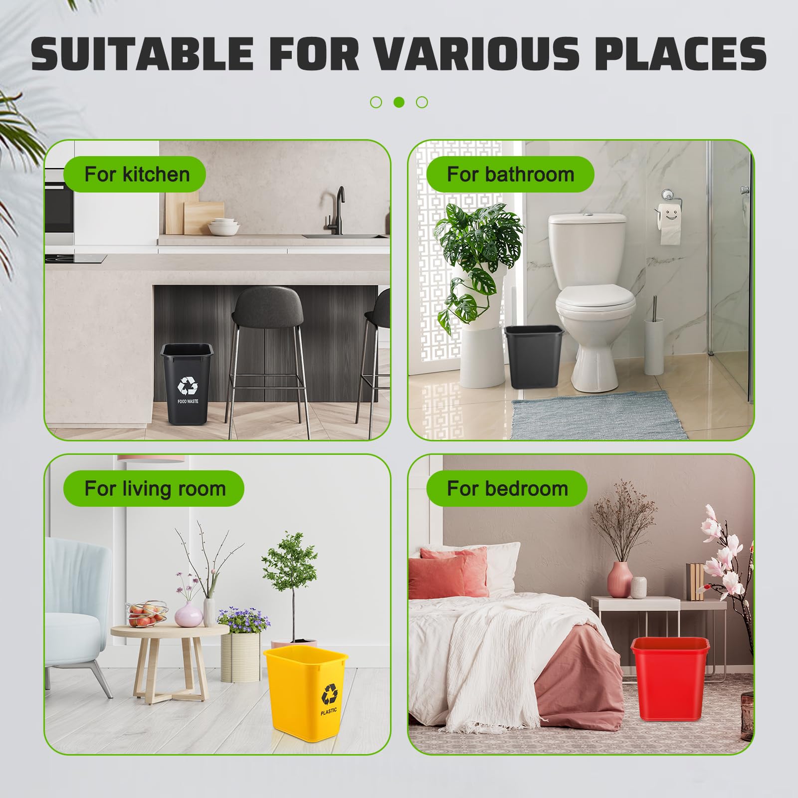 Amazon.co.jp: Sunnyray 6個 4ガロン リサイクルビン 6色 プラスチック