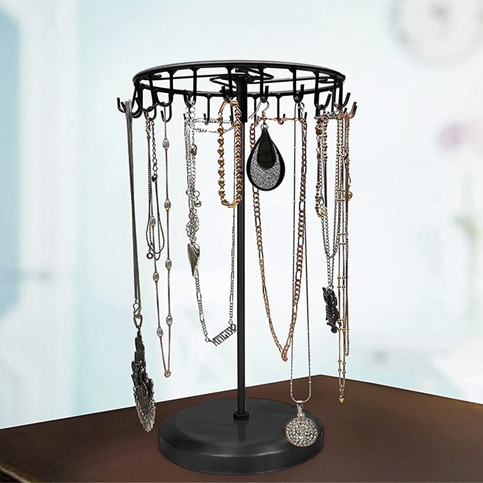 Amazon｜ジュエリースタンド 回転式 アクセサリースタンド ネックレス