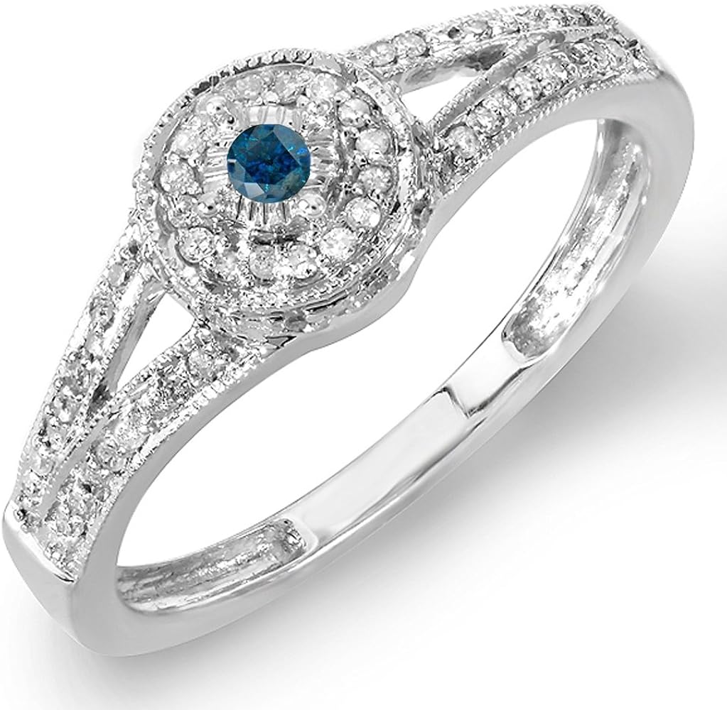 Amazon | 0.25カラット（CTW）スターリングシルバーブルー&ホワイト