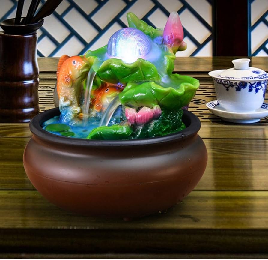 Amazon.co.jp: 卓上噴水 ミニ噴水 室内噴水 樹脂噴水 風水 置物 玄関