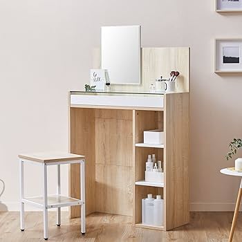 Amazon｜LOWYA ロウヤ ドレッサー 鏡台 メイク台 チェア付き