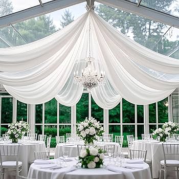 Amazon.co.jp: FUHSY パーティー用天井ドレープ - ホワイト