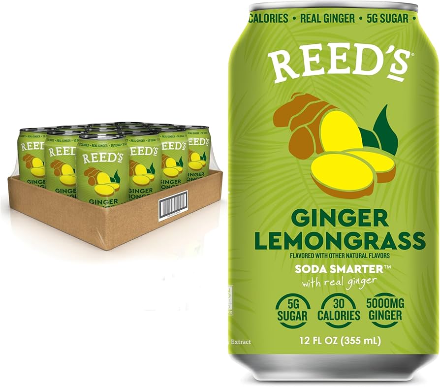 Amazon.com : Reed's Ginger Lemongrass Functional Soda - Organic
