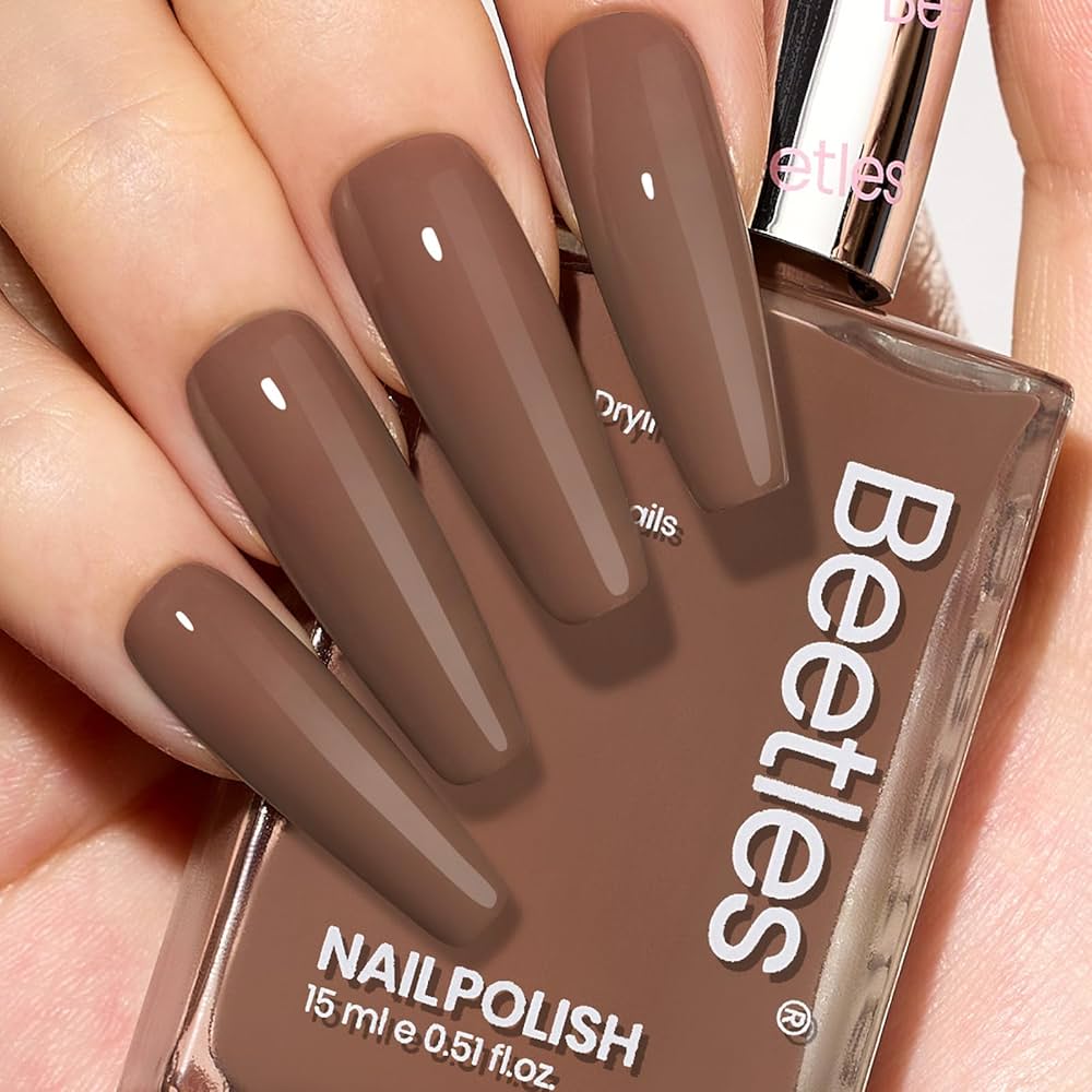 Amazon.com : Beetles Mocha Mousse Nail Polish Brown – Dark Brown