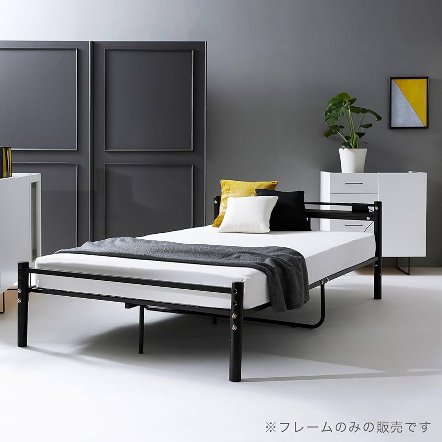 Amazon.co.jp: LOWYA ロウヤ ベッド ベッドフレーム パイプベッド 宮