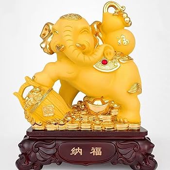 Amazon.co.jp: 玄関飾り 象の置物 2体セット 置き物 ゾウの置物 風水象