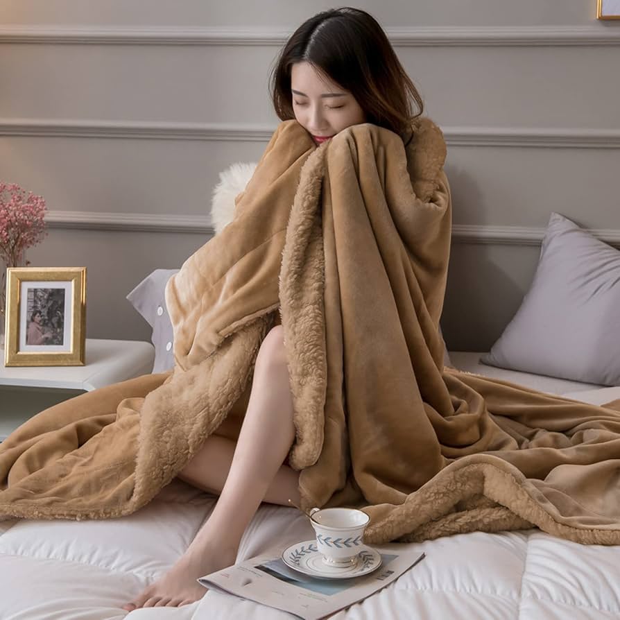 Amazon｜ひざ掛け 100*120cm 二枚合わせ 毛布 ブランケット 保温 防寒