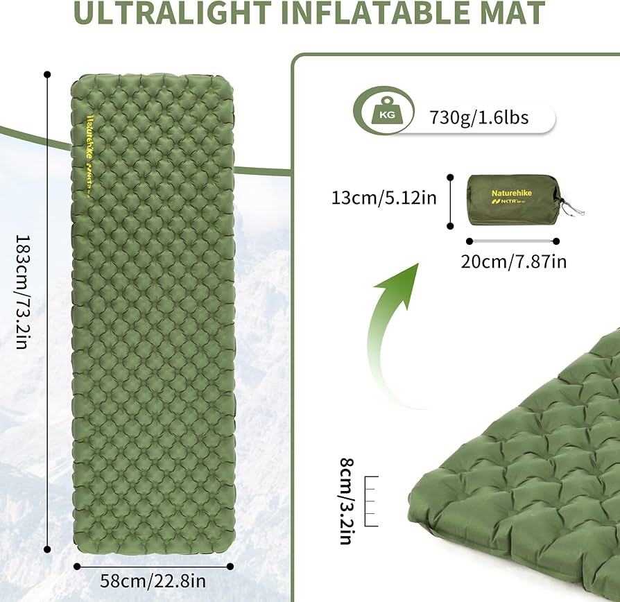 Amazon.com : Naturehike 25oz Ultralight Sleeping Pad, Insulated