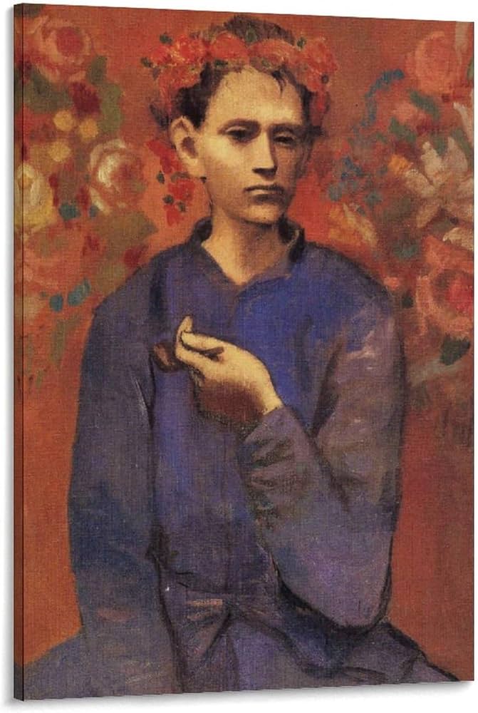 Amazon.co.jp: パブロ・ピカソパイプを持つ少年絵画 インテリア アート