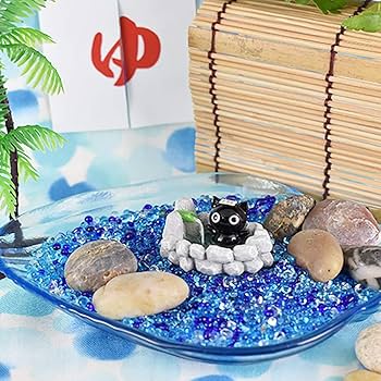 Amazon.co.jp: かわいい手作り ガラス細工 露天風呂 クロネコ : ホーム