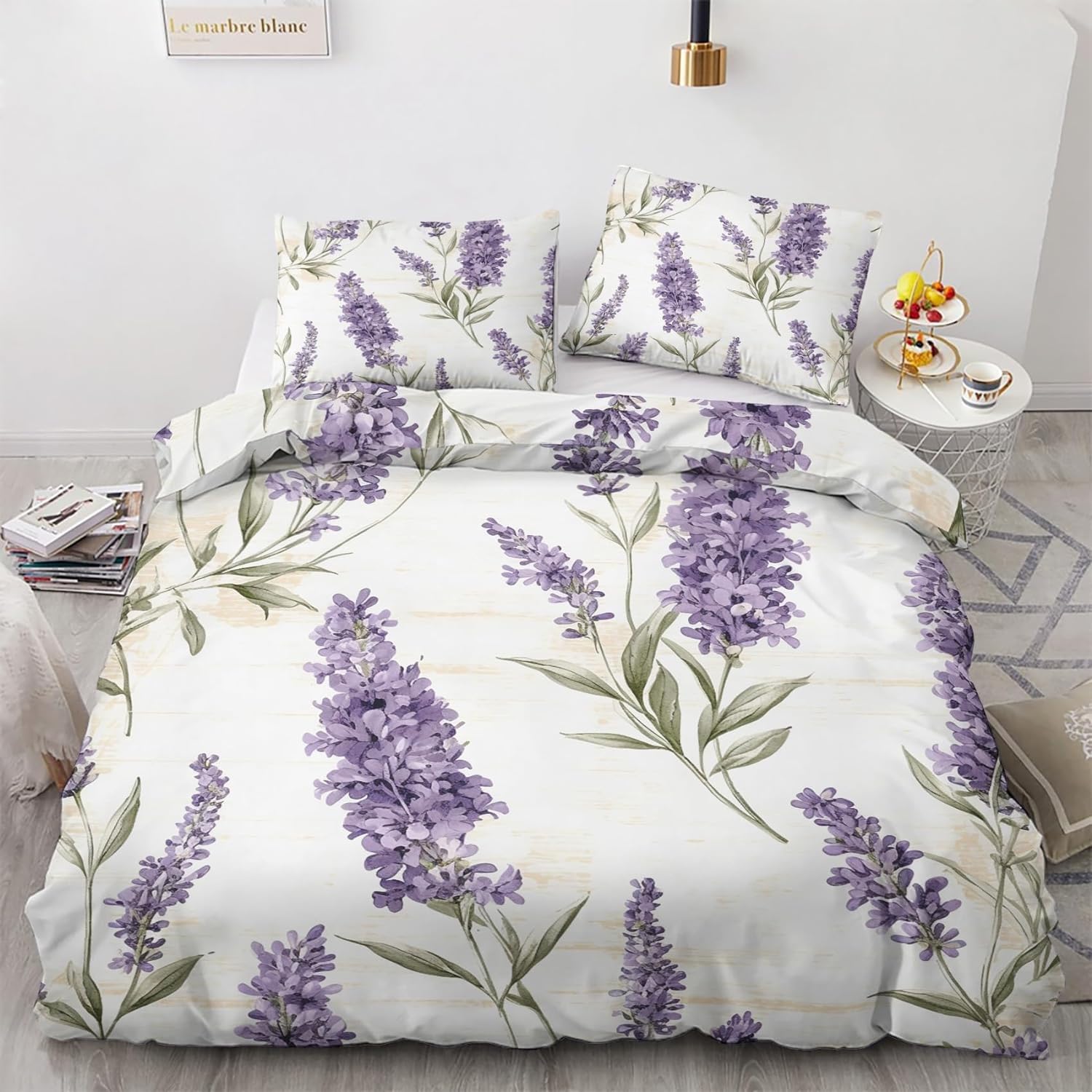 Amazon｜掛け布団カバー ラベンダー 寝具カバーセット 紫 セミダブル